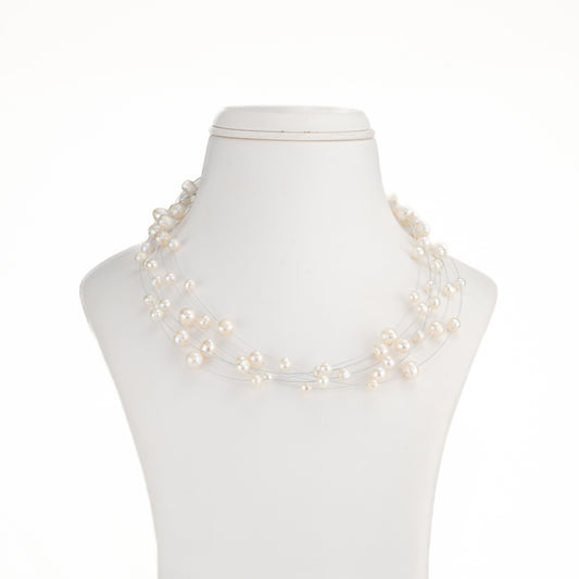 Fancy Wire Freshwater Pearls Necklace