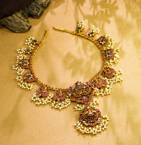 Symbolic Kundan Guttapusalu Necklace Set