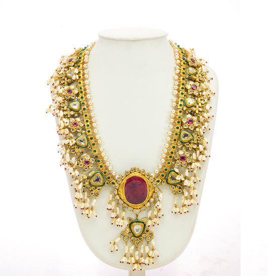 Striking Polki  Kundan Guttapusalu Necklace Set