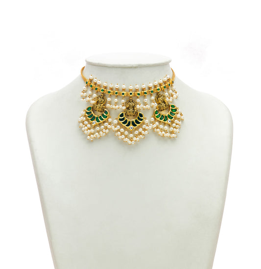 Charming Kundan Gutta Pusalu Necklace Set