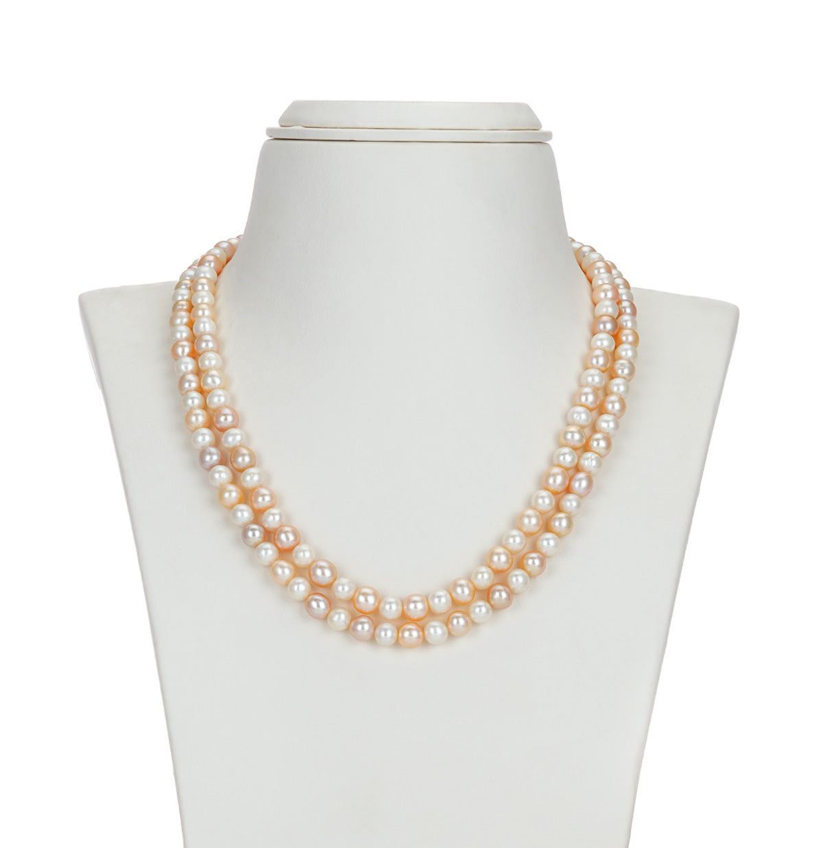 7.0-8.0mm Round Multicolor Freshwater Pearl Necklace Set - A Quality