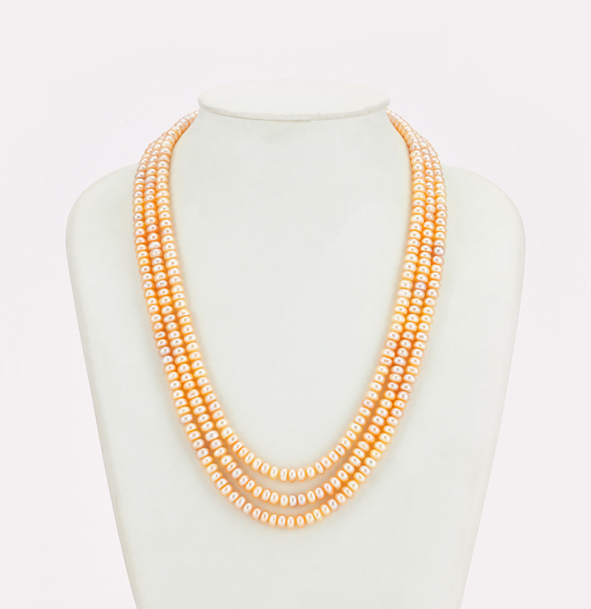 3.0-4.0mm Freshwater Pink Button Pearl Necklace Set - AA Quality