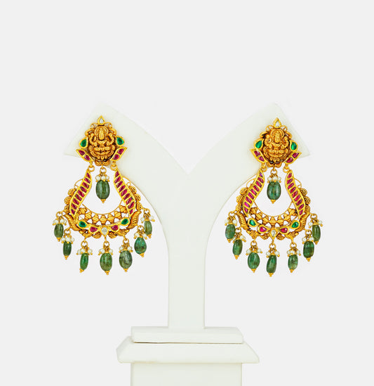Charming Gold Ruby Emerald Earring