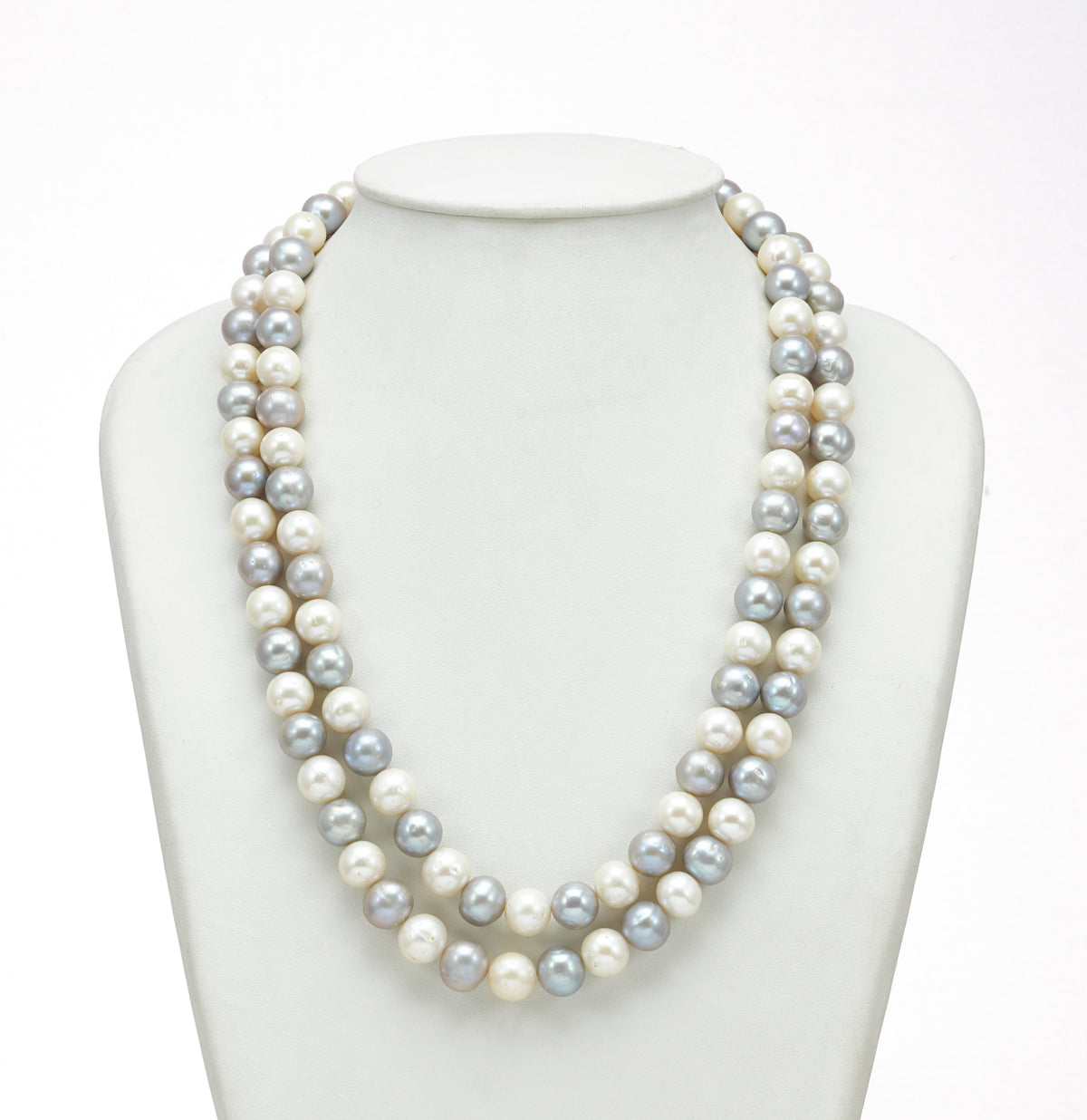8.0-9.0mm Near Round Multicolor Freshwater Pearl Necklace Set - AA Quality