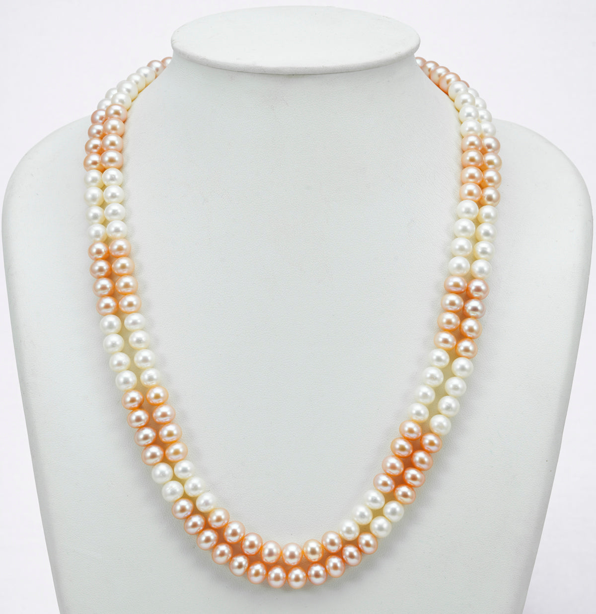 6.0-7.0mm Near Round Multicolor Freshwater Pearl Necklace Set - AA Quality