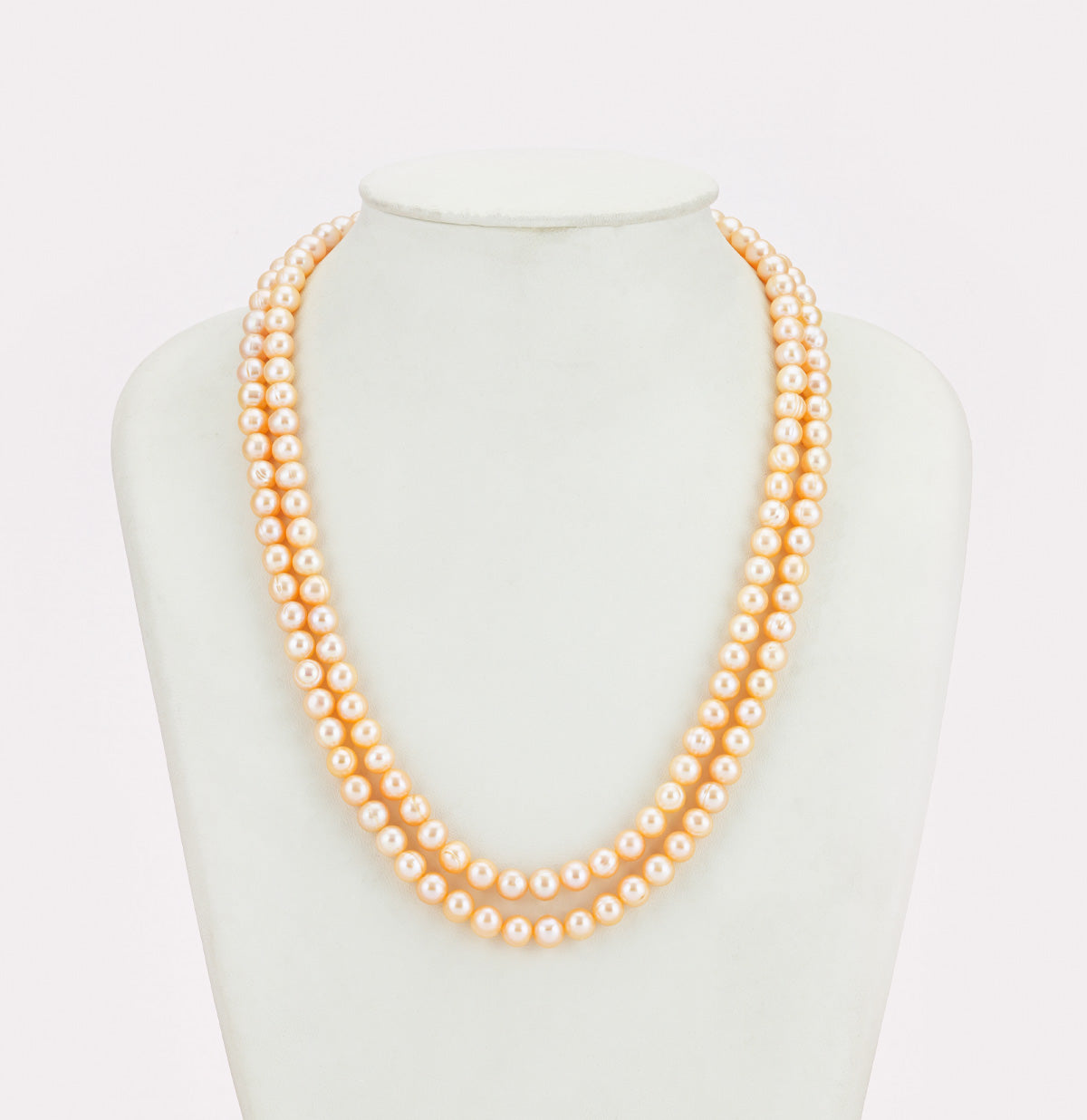 6.0-7.0mm Near Round Pink Freshwater Pearl Necklace Set - AA Quality