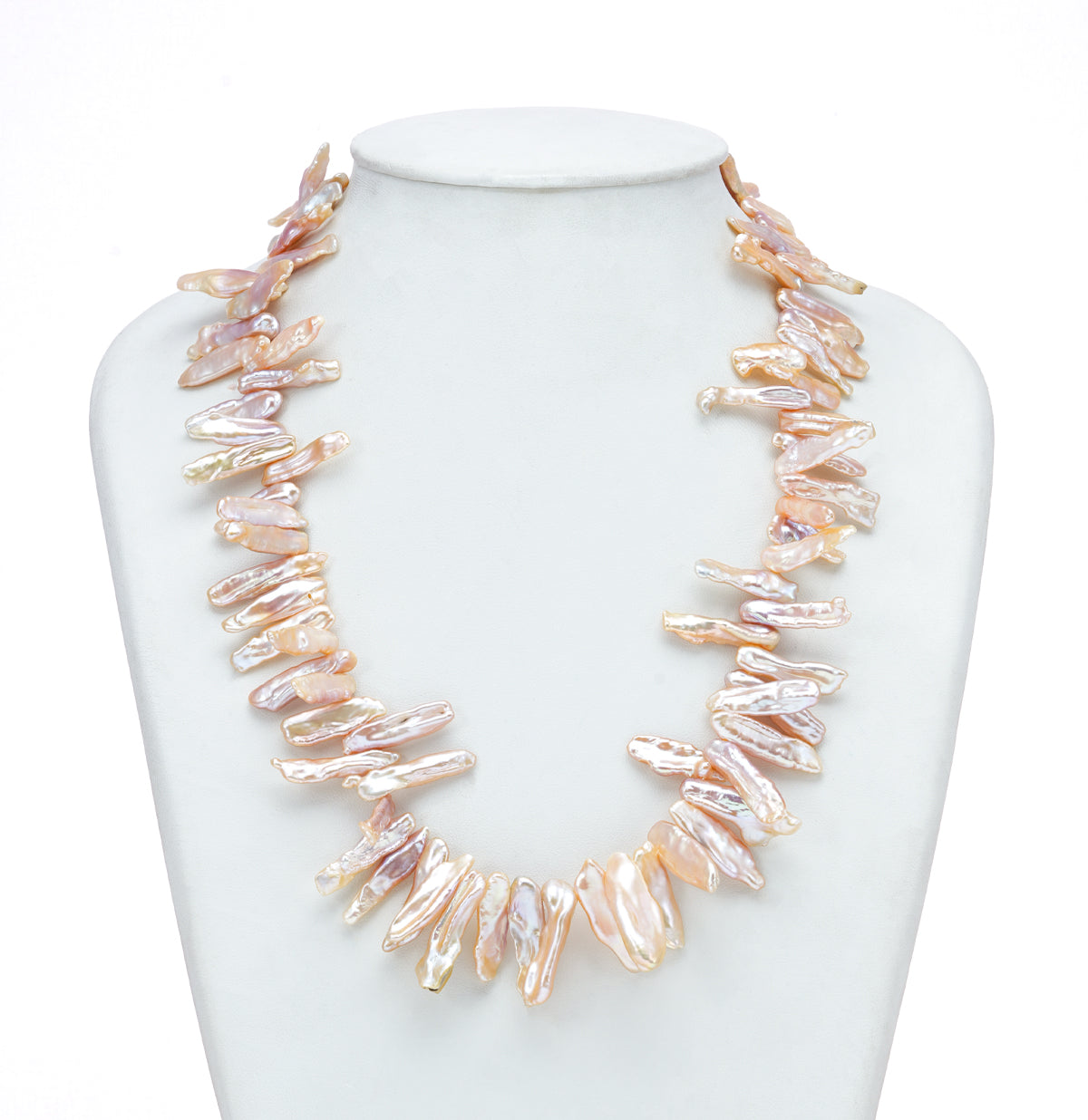 4.0-5.0mm Pink Baroque Fancy Freshwater Pearl Necklace Set - AA Quality