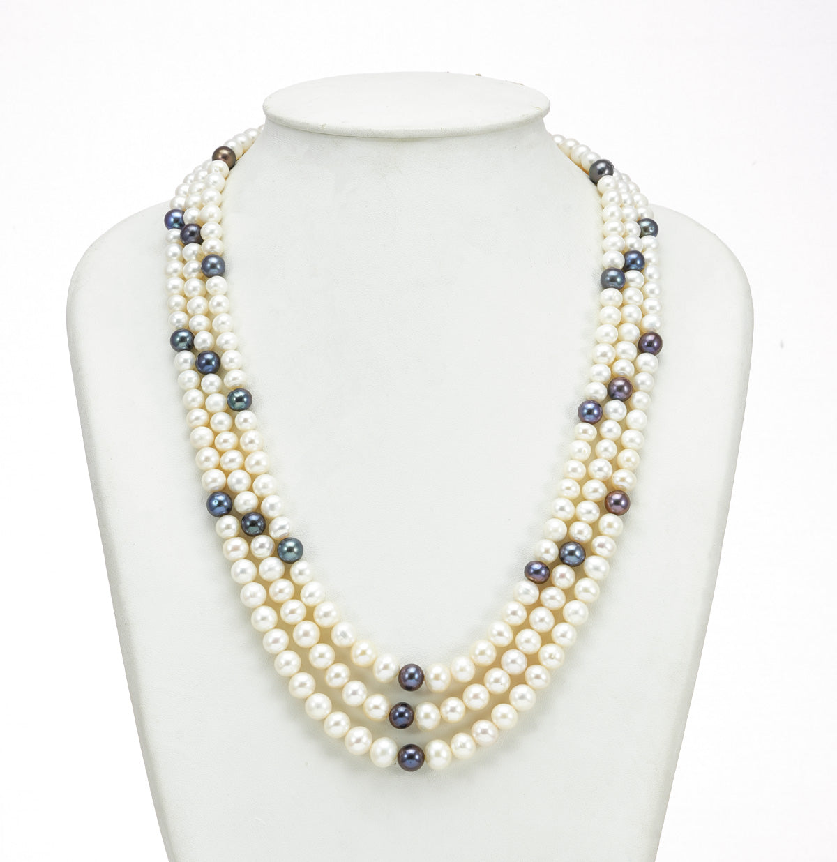 6.0-7.0mm Near Round Multicolor Freshwater Pearl Necklace Set - A Quality