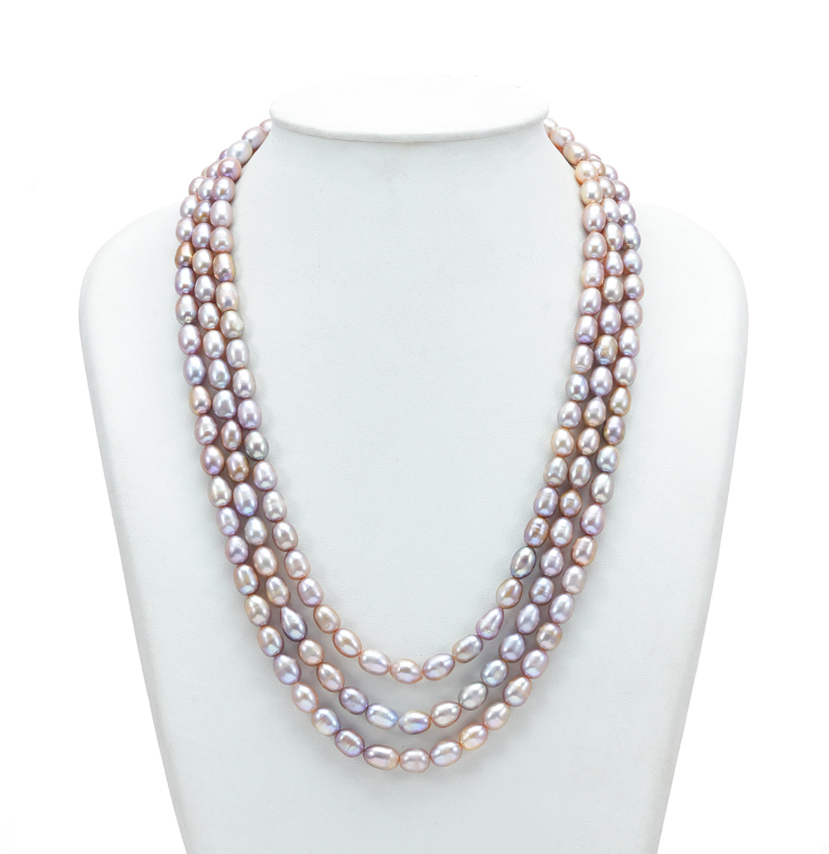 8.0-9.0mm Pink Drop Freshwater Pearl Necklace Set - A Quality