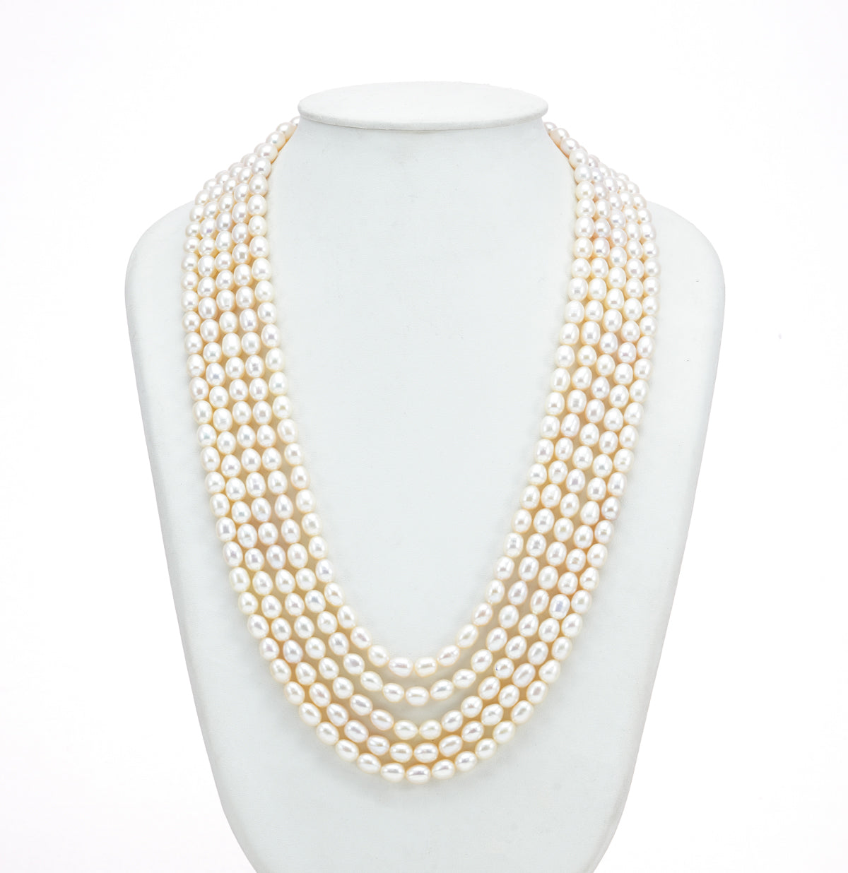 7.0-8.0mm White Drop Freshwater Pearl Necklace Set - A Quality