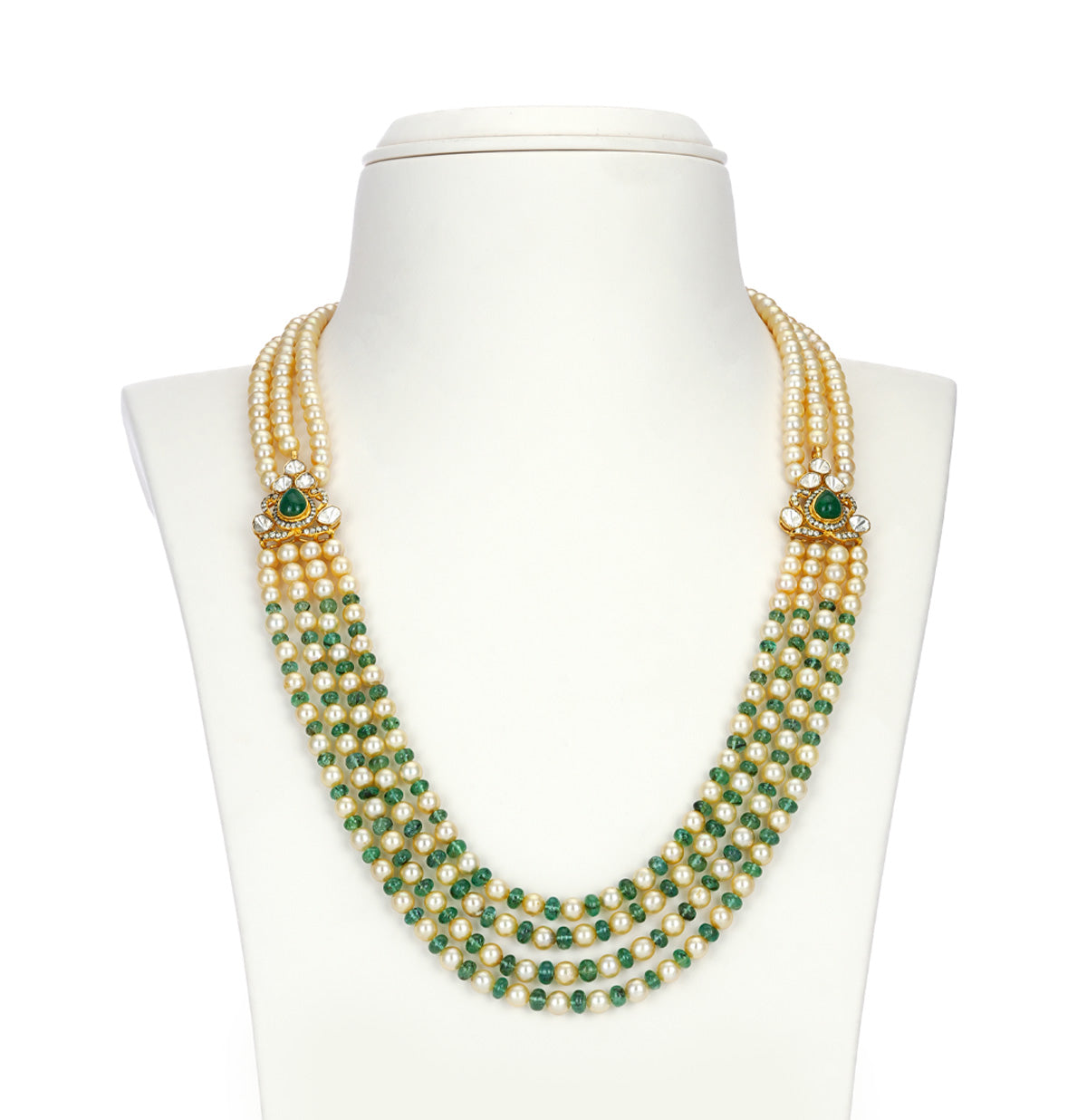 Exquisite Emerald Stone Side Piece Necklace