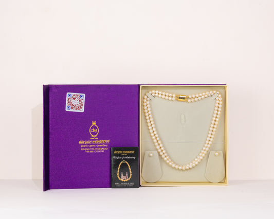 Classic Two-Row Pearl White Necklace