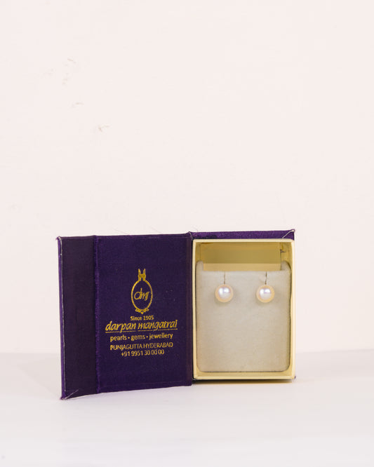Classic Pearl White Stud Earrings