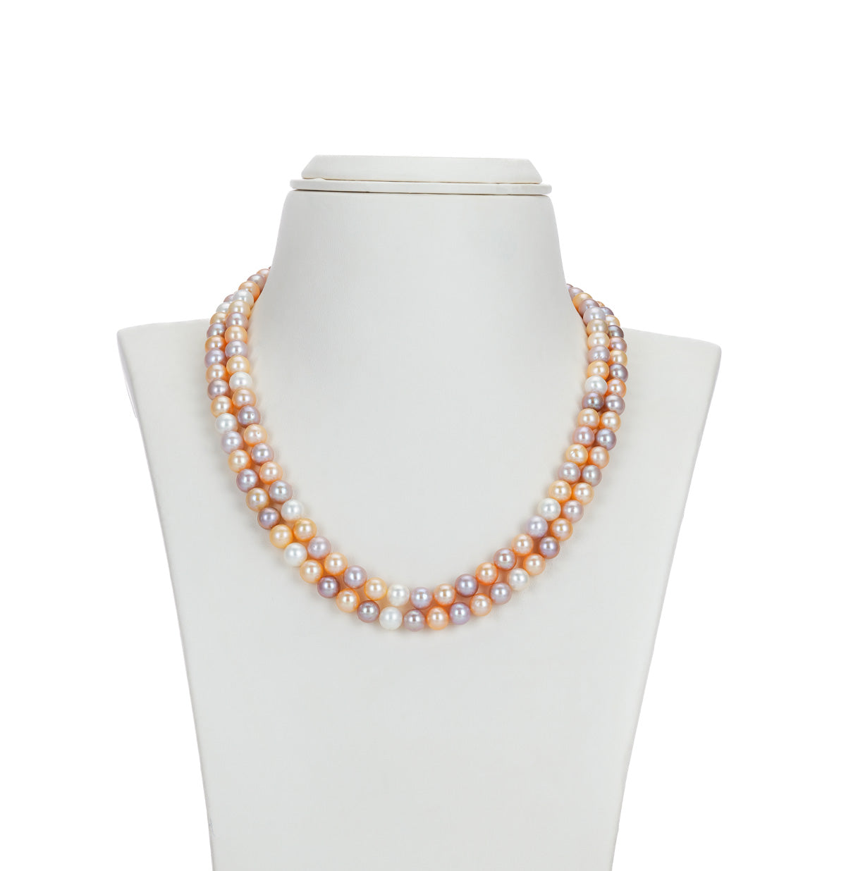 7.0-8.0mm Multicolor Round Freshwater Pearl Necklace Set - AAA Quality