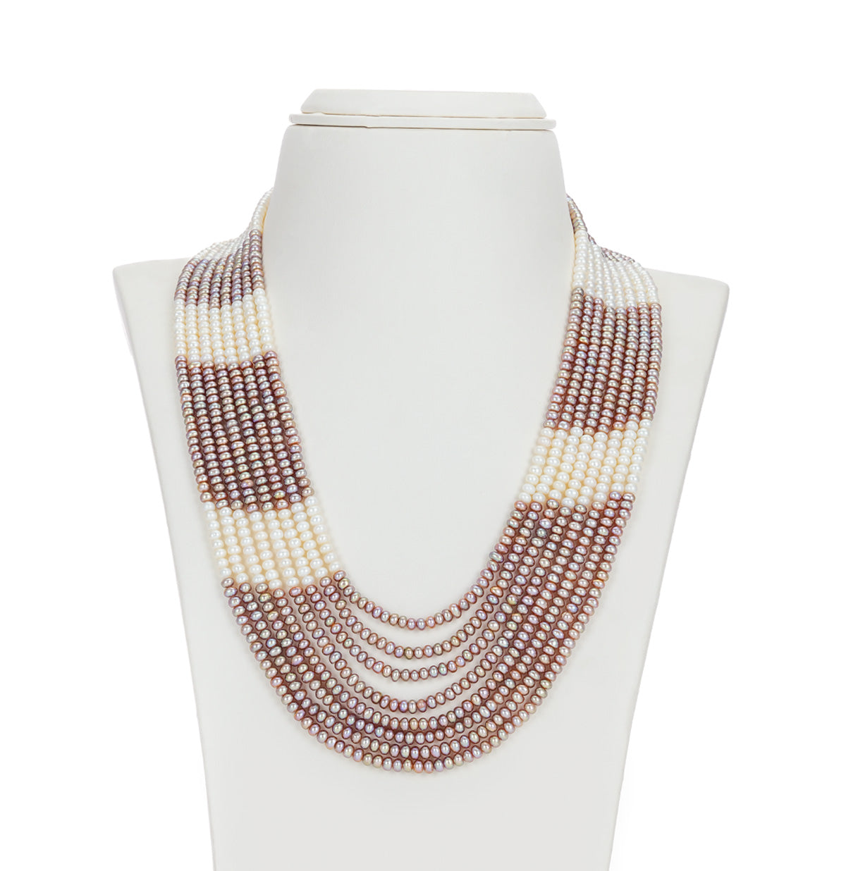 3.0-4.0mm Button Multicolor Freshwater Pearl Necklace Set - AA Quality