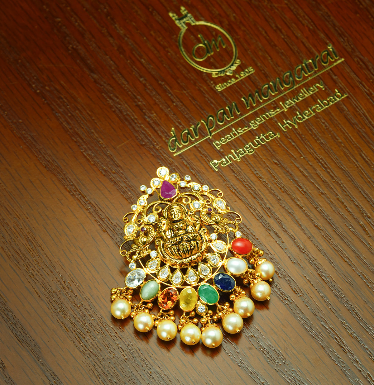 Colorful Gold Navratan Locket