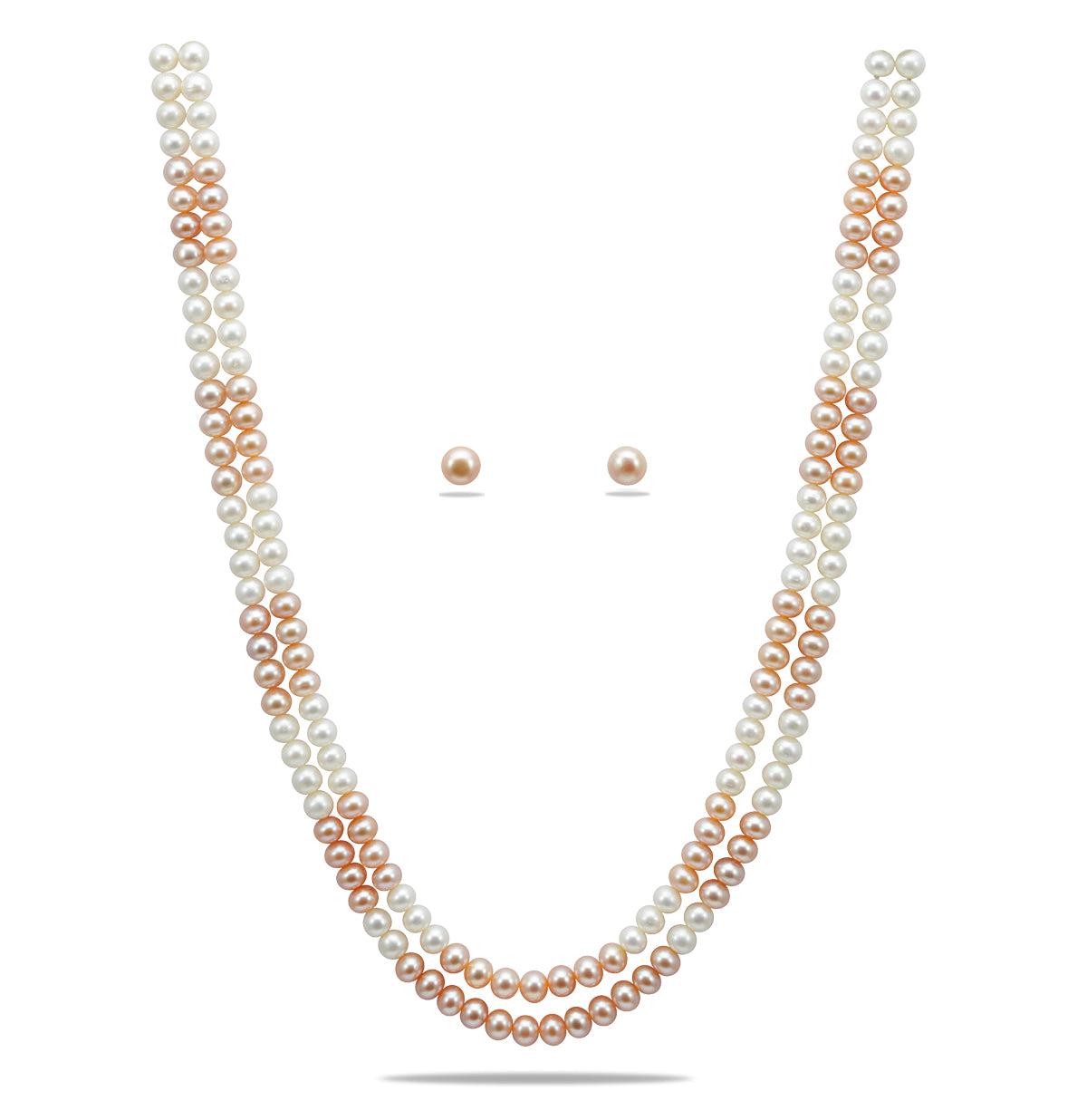 6.0-7.0mm Near Round Multicolor Freshwater Pearl Necklace Set - AA Quality
