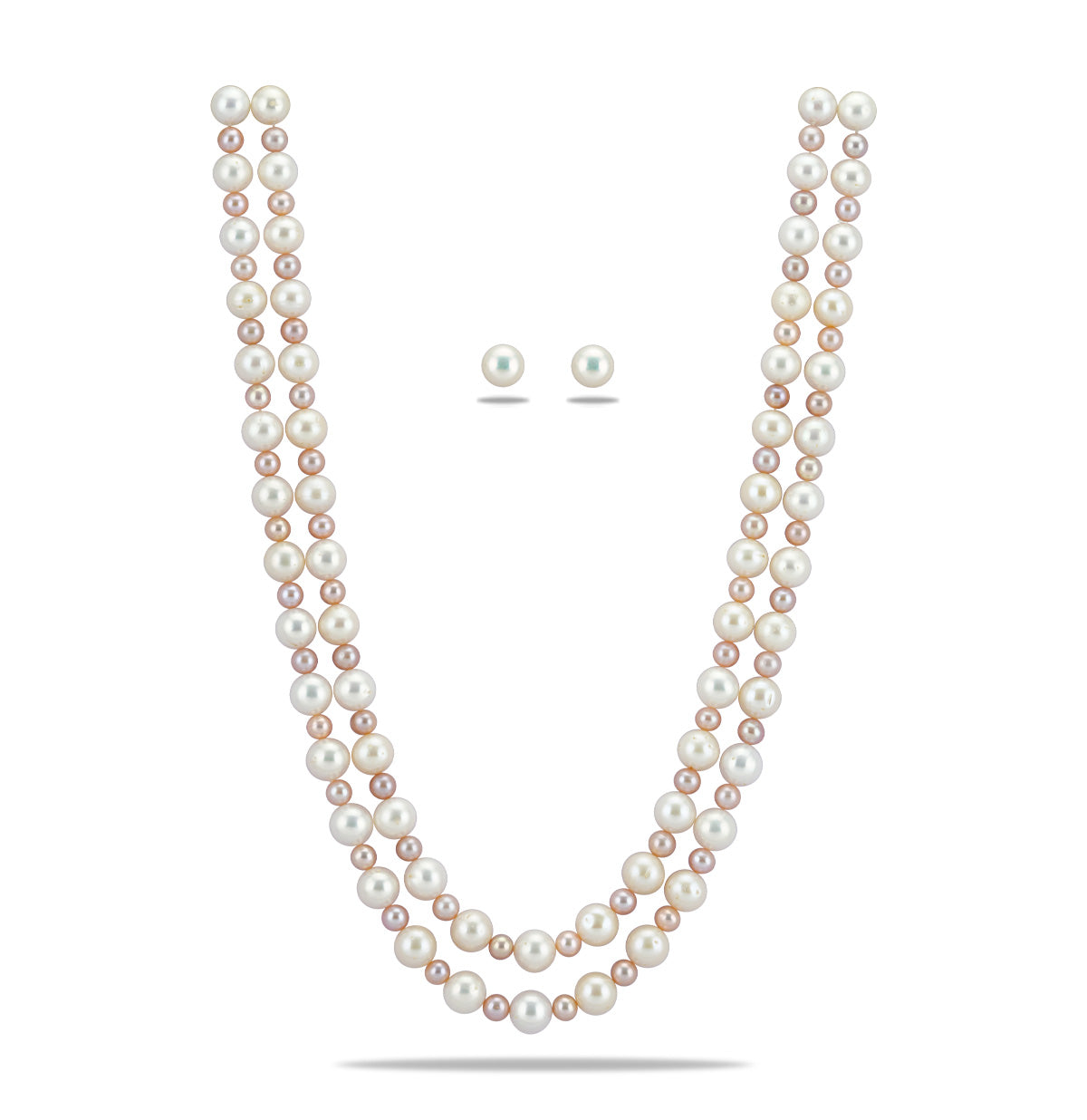 9.0-10.0mm Near Round Multicolor Freshwater Pearl Necklace Set - AA Quality
