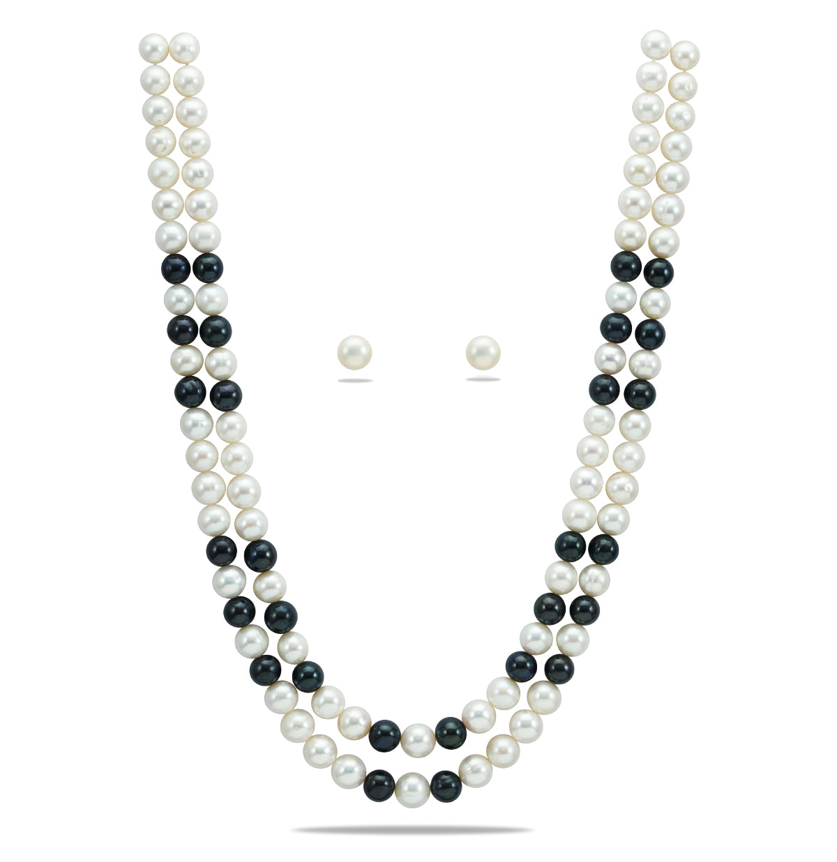Grading Near Round Multicolor Freshwater Pearl Necklace Set - A Quality