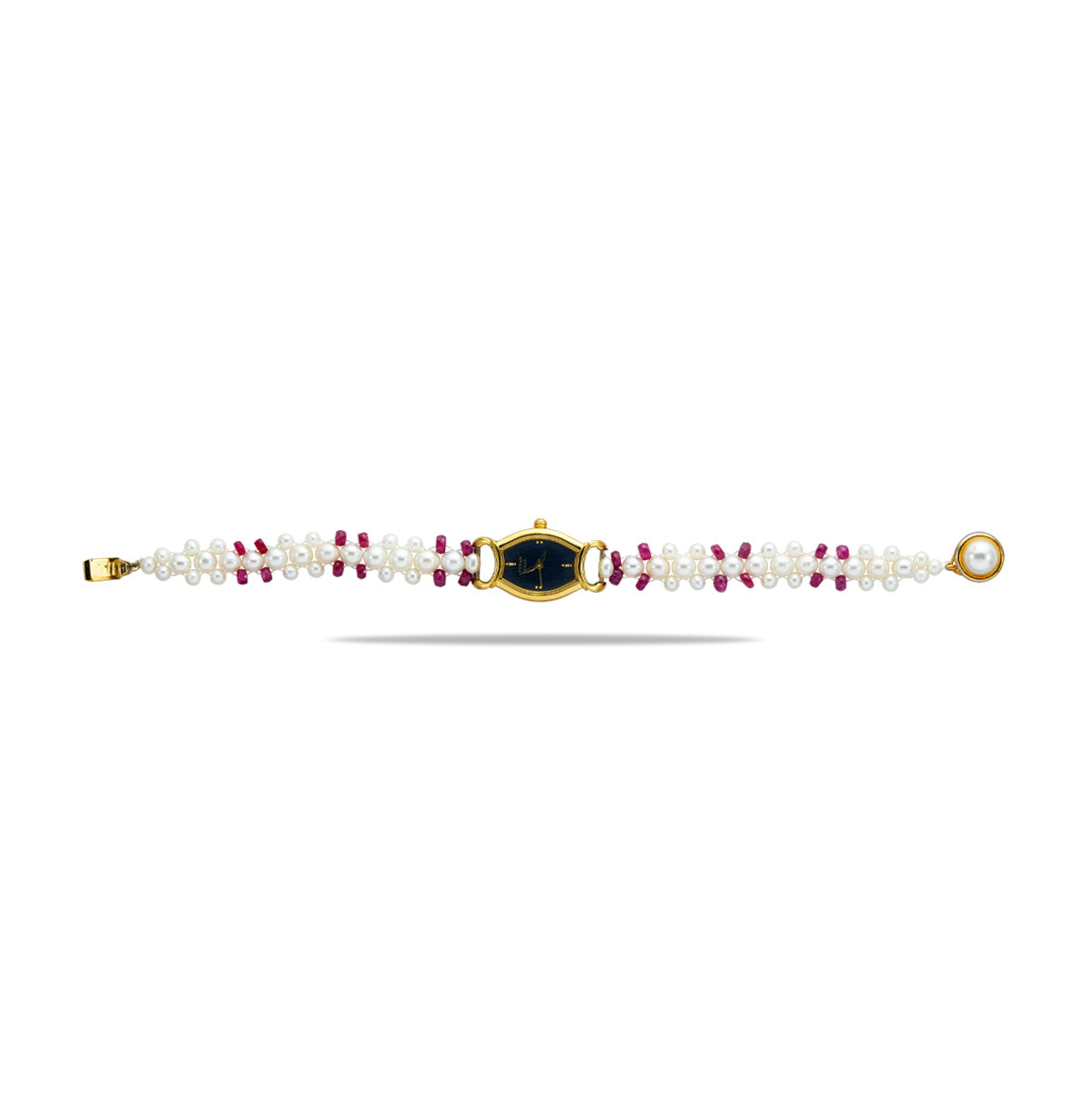 Classic Red Stone Freshwater Pearl Watch