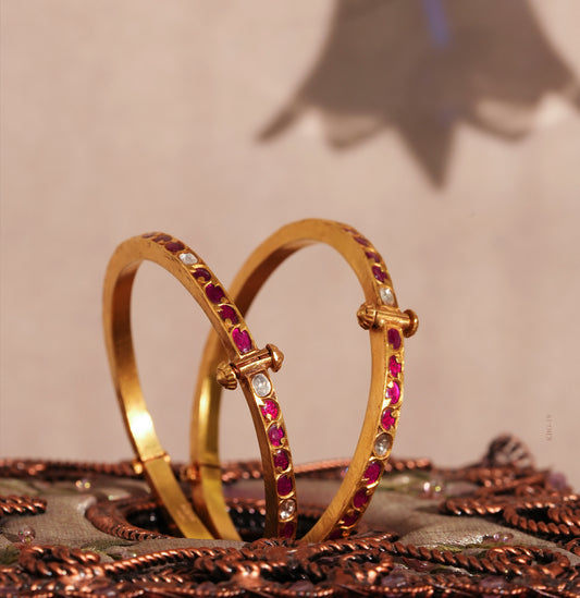 Comfortable Ruby Gold Bangle