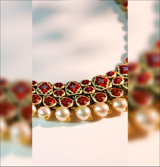 Ornate Polki Gold Kundan Necklace