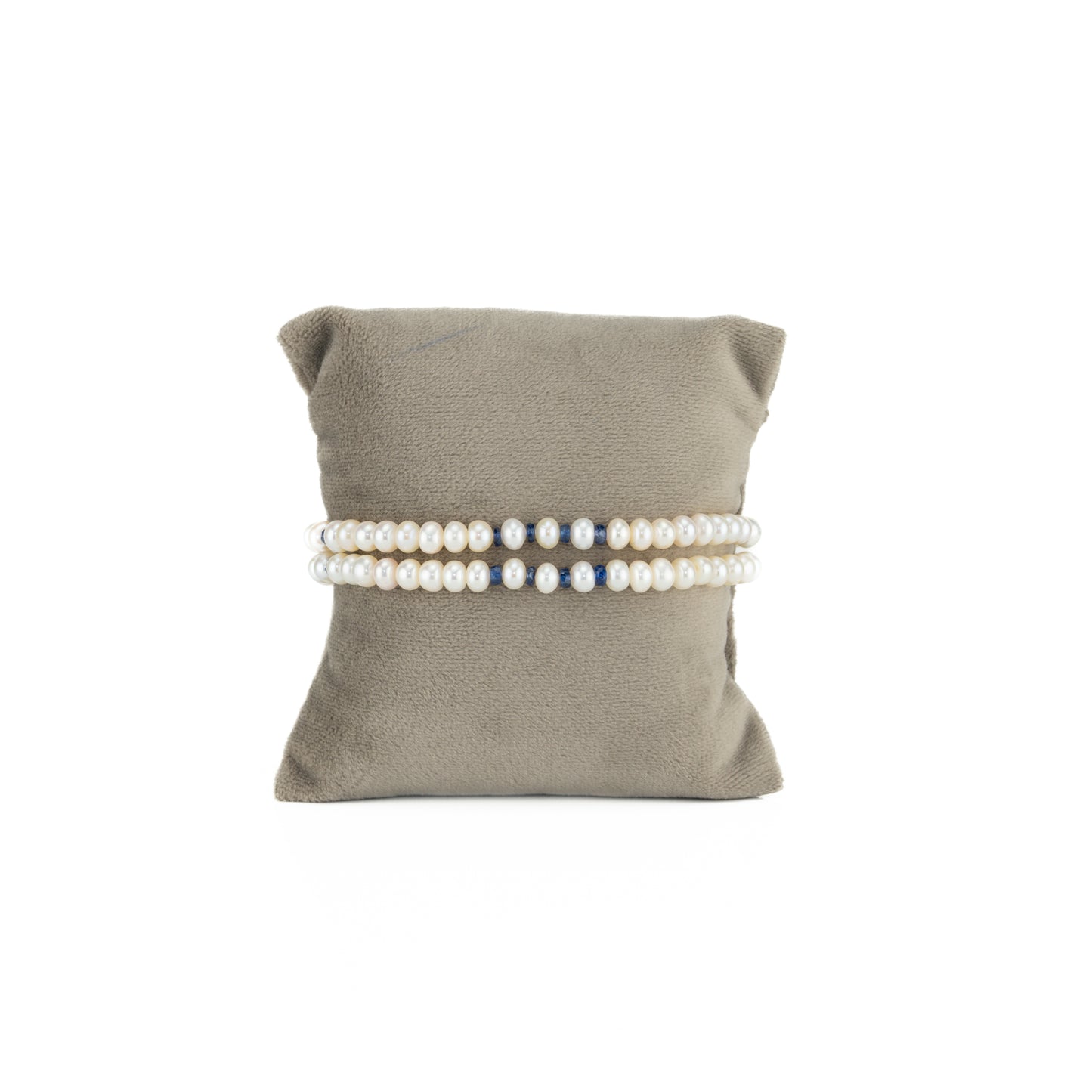 Natural Blue Sapphire Button Pearl Bracelet