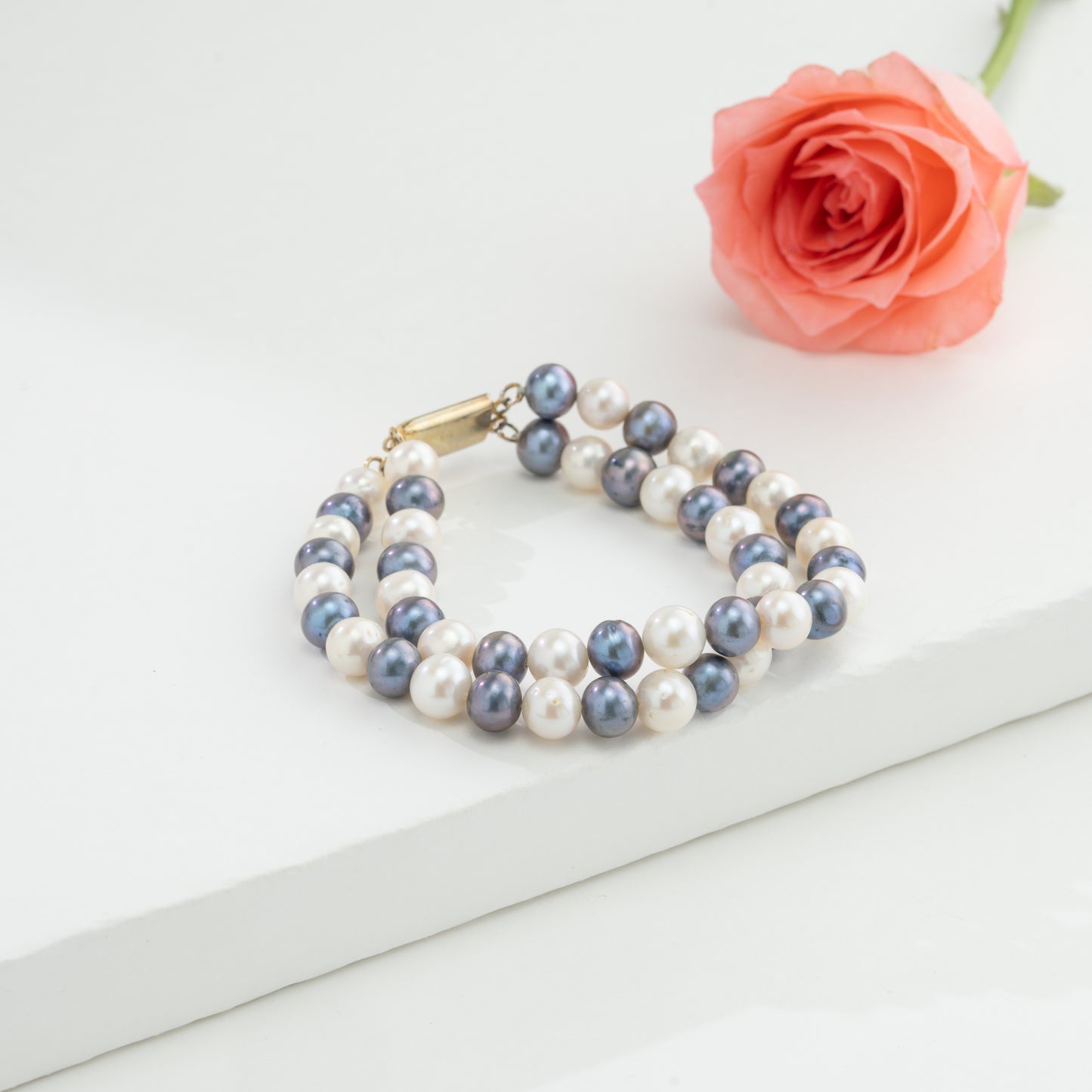 Multicolor Near Round Freshwater Pearl Bracelet