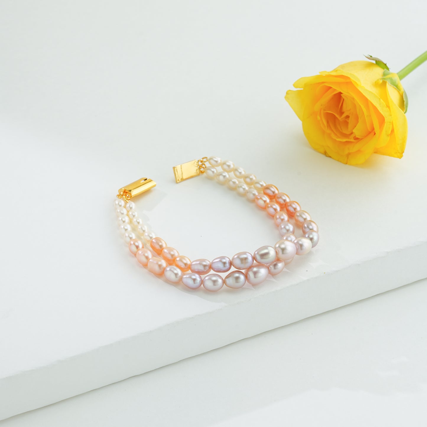 Subtle Drop Grading Multicolor Freshwater Pearl Bracelet