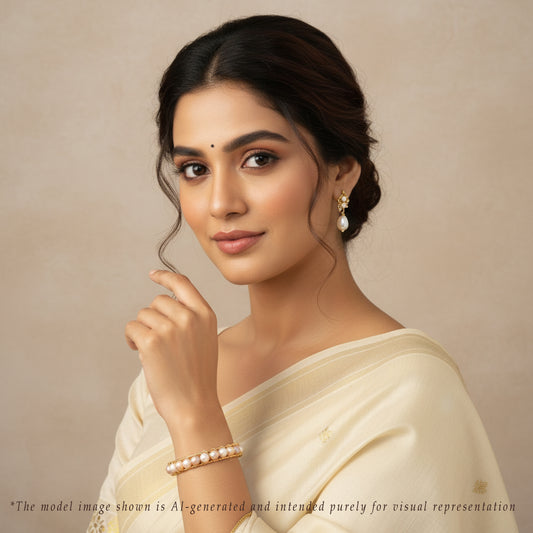 Classic Near Round Multicolor Freshwater Pearl Bracelet