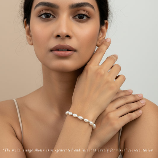 Delicate White Drop Freshwater Pearl Bracelet