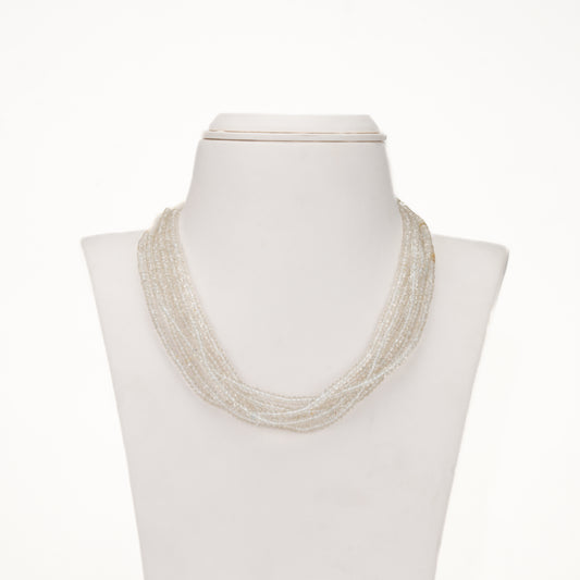 Classic White Semi Precious Beads Necklace