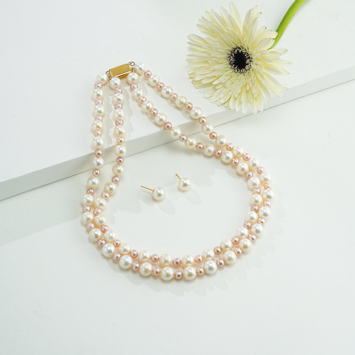 9.0-10.0mm Near Round Multicolor Freshwater Pearl Necklace Set - AA Quality