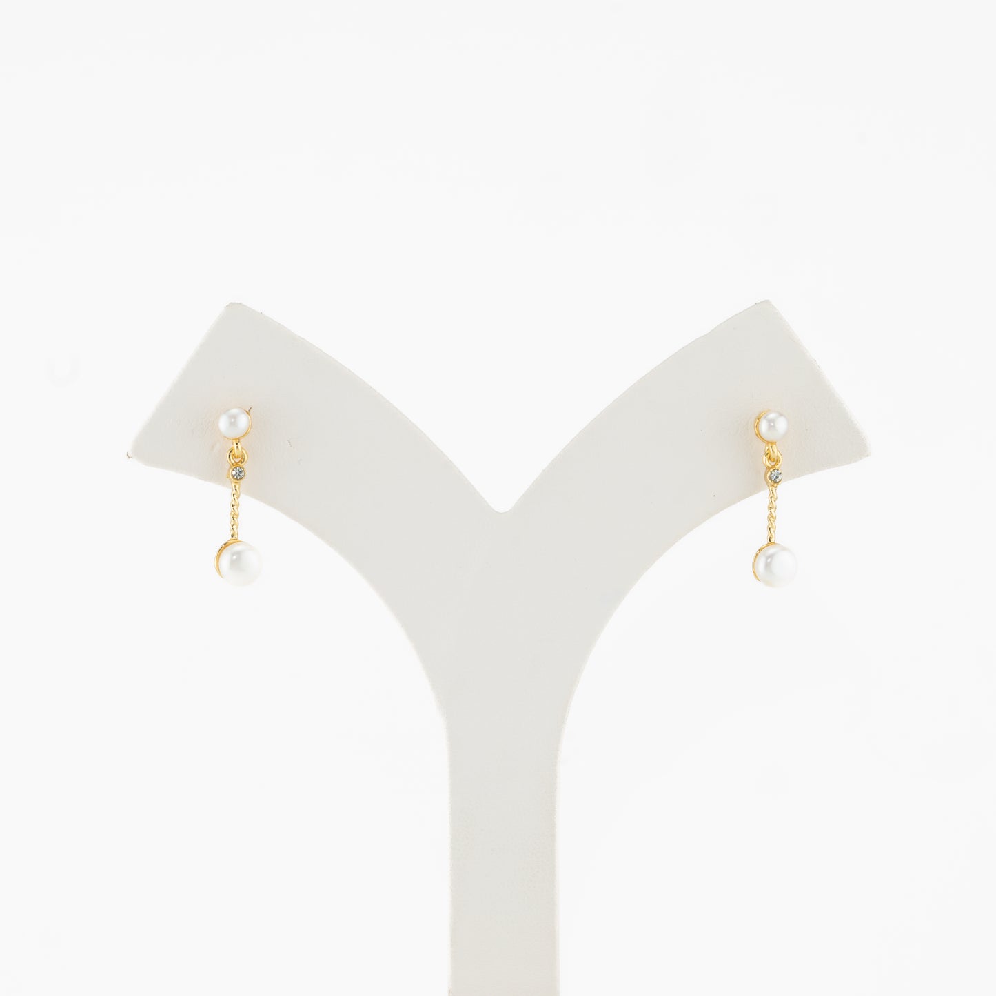 Sparkly Pearl Stud Hanging Earrings