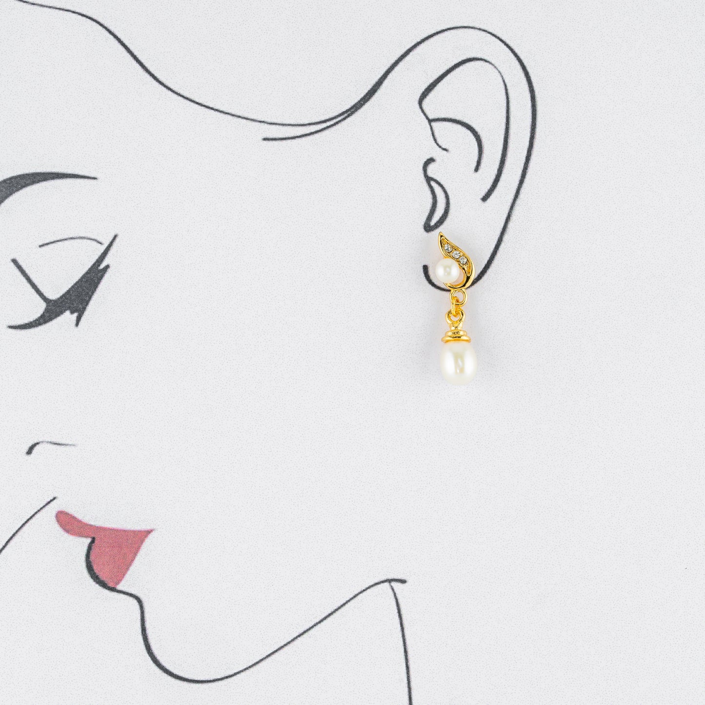 Chunky Drop Pearl Stud Earrings