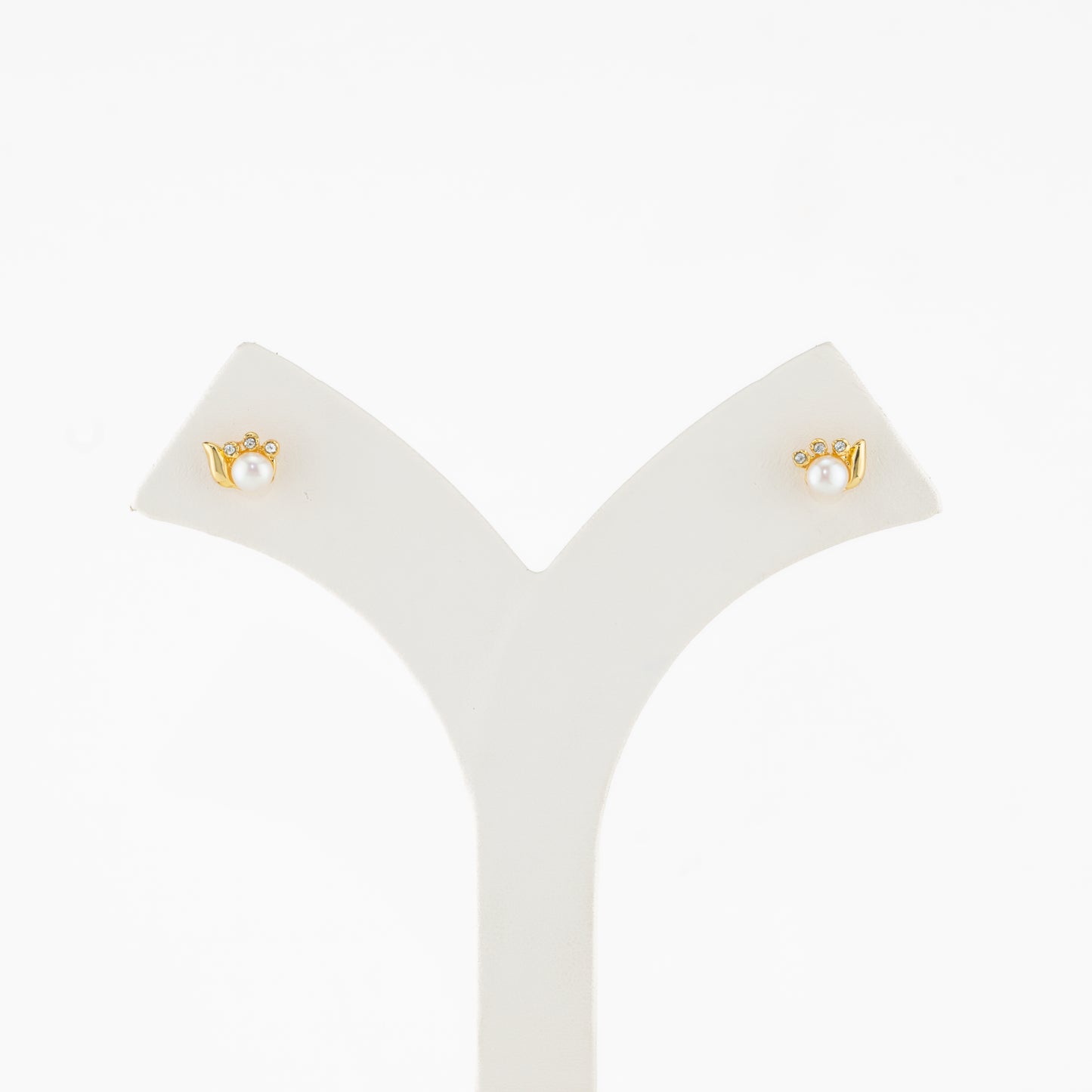 Conch Inspired Pearl Stud Earrings