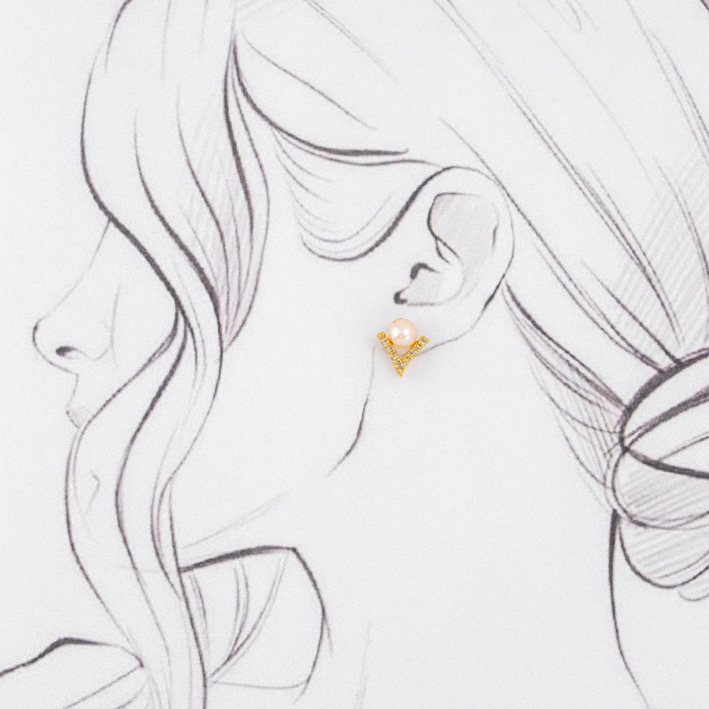 Angelic Pink Pearl Stud Earrings