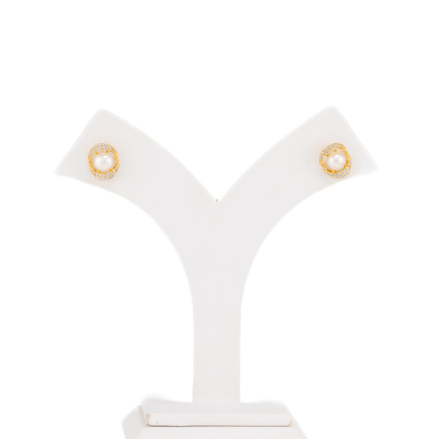 Artistic White Pearl Studs Earrings