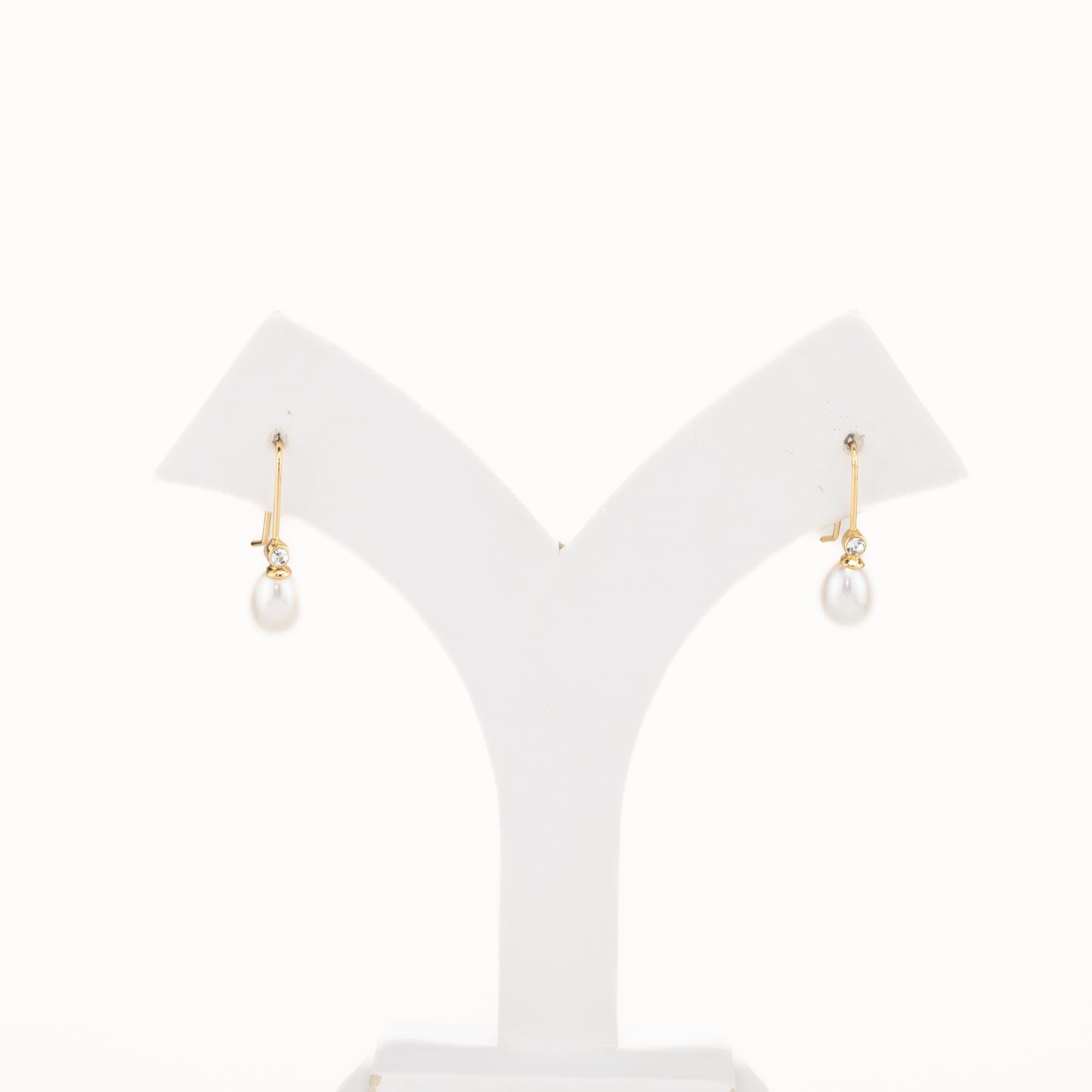 Delicate Drop White Pearl Stud Earrings