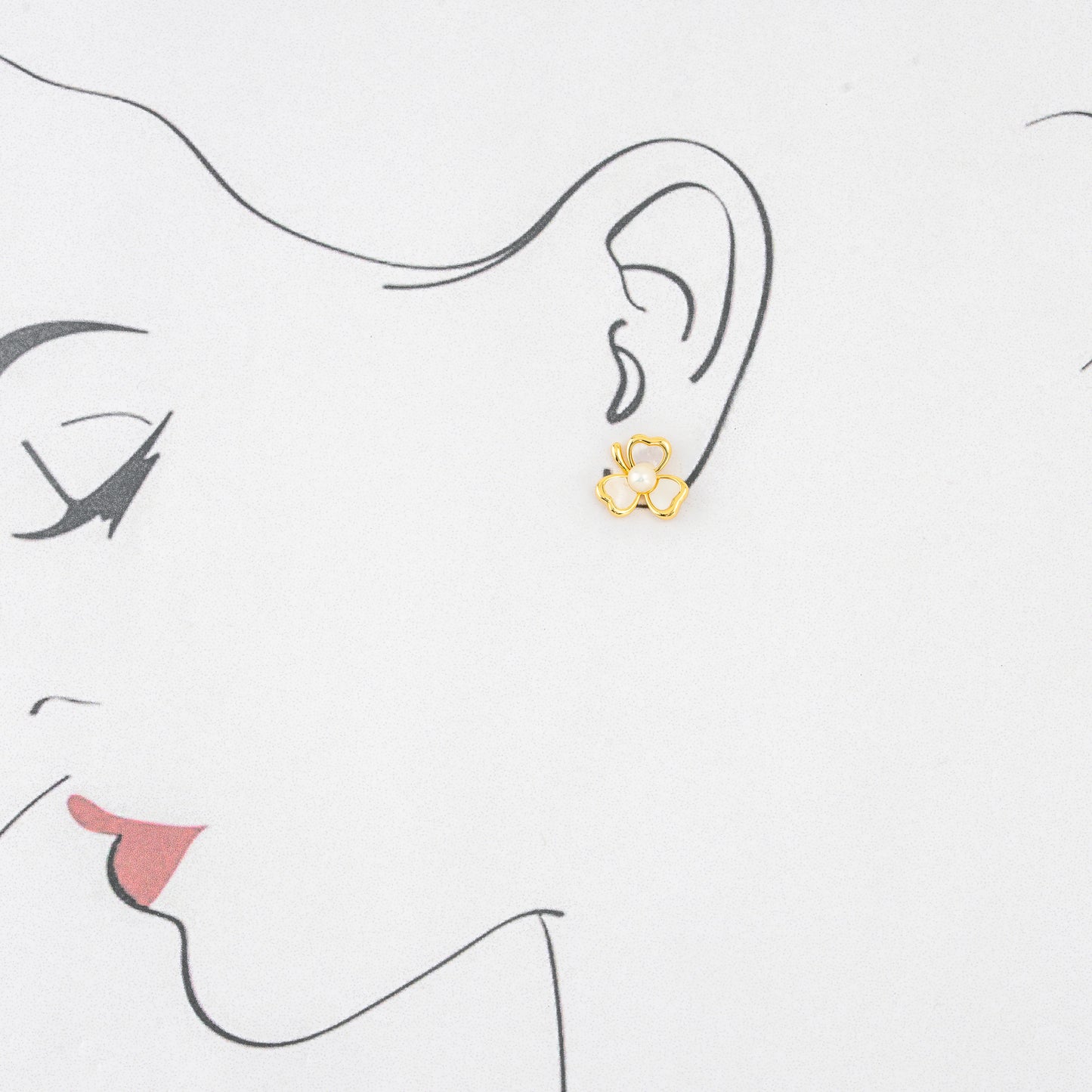 Classy White Pearl Stud Earrings