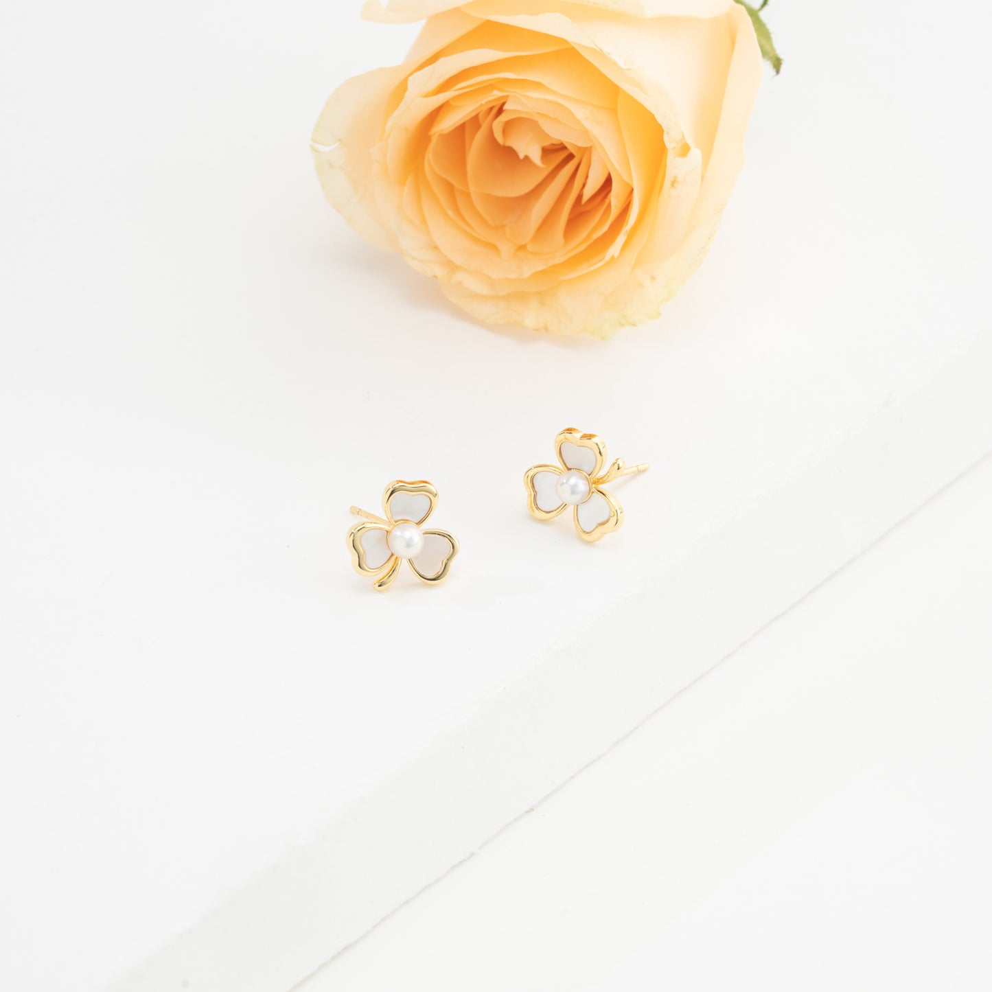 Classy White Pearl Stud Earrings