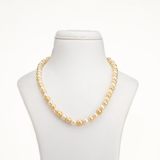 7.0-8.0mm Multicolor Near Round South Sea Pearl Necklace Set - AA Quality