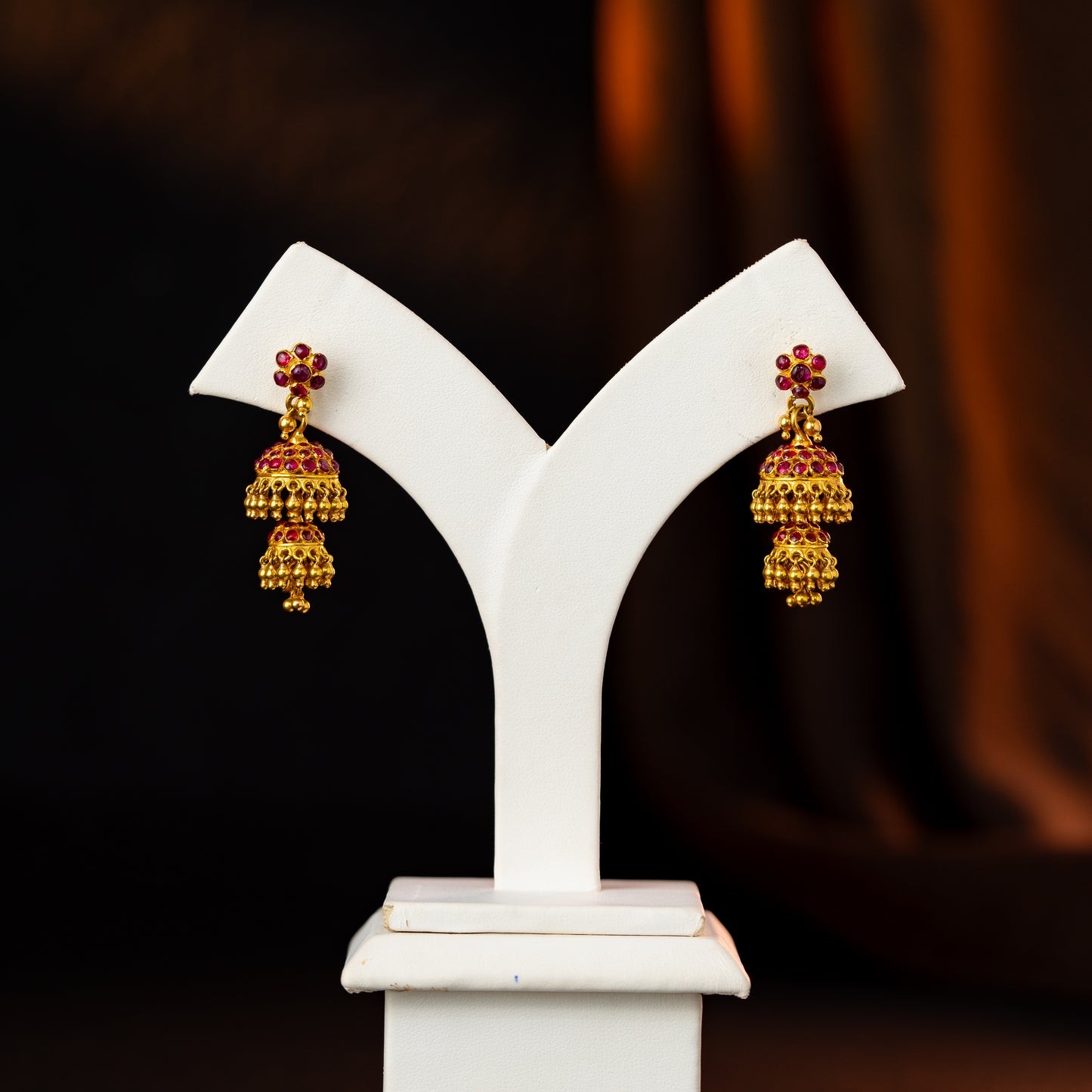 Glowing Natural Ruby Stone Earrings