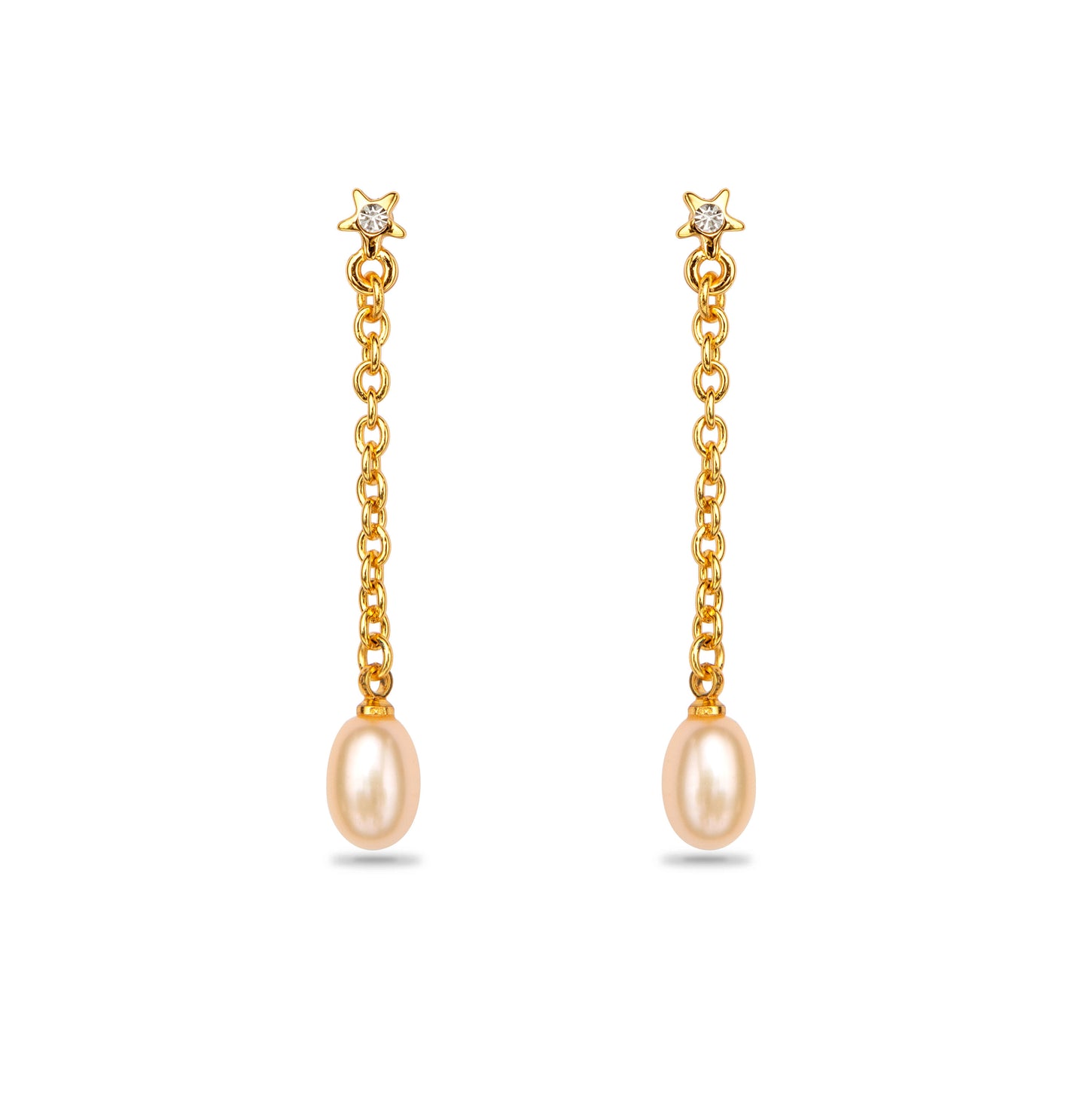 Lovely Pink Drop Pearl Hangings Earrings