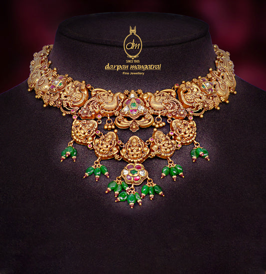 Classic Laxmi Devi Gold Necklace