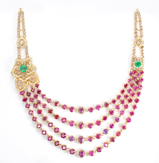Designer Ruby Diamond Necklace