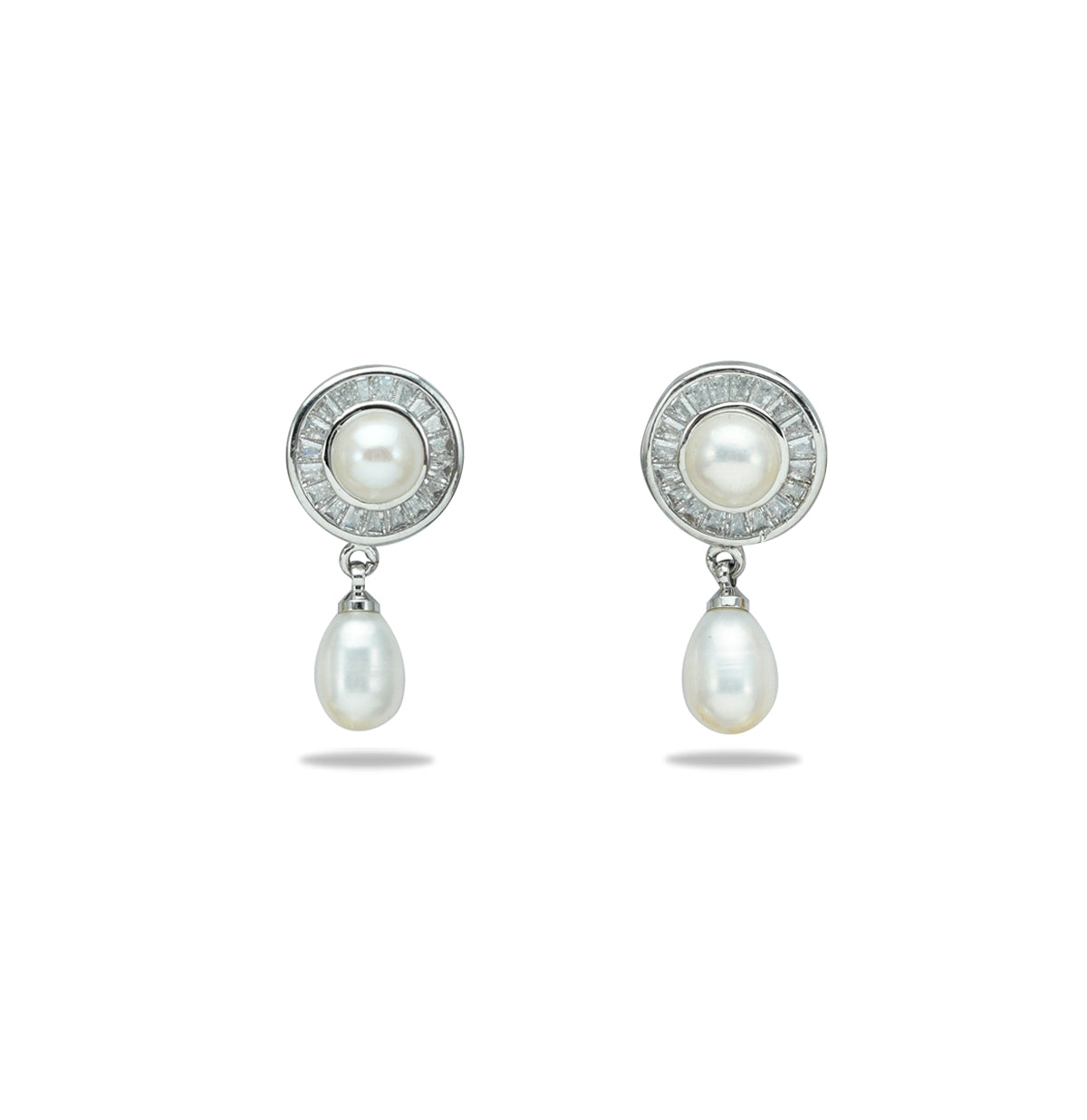 Seized White Pearl Stud Earrings
