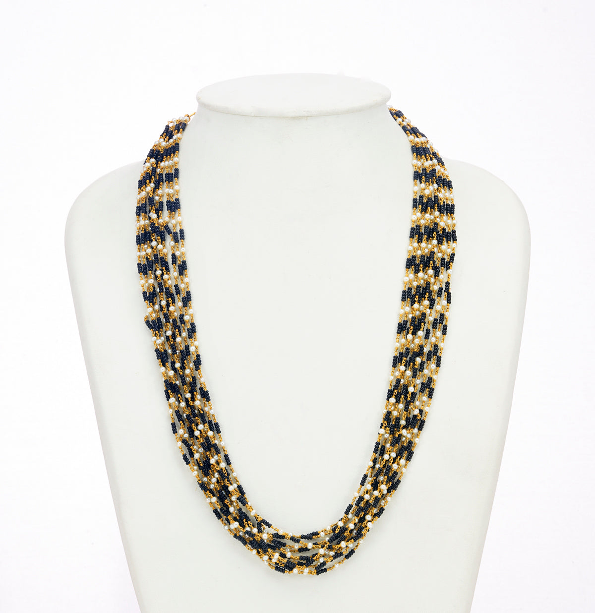 Ethereal Black Beads Taar Mala Necklace