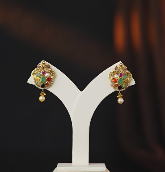 Traditional Navratan Stone Earrings