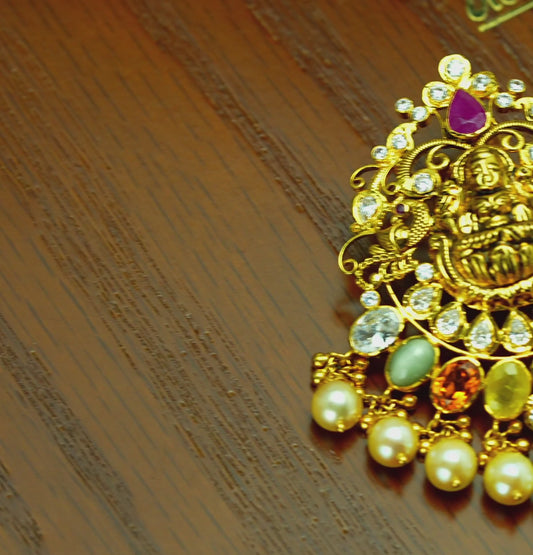 Colorful Gold Navratan Locket